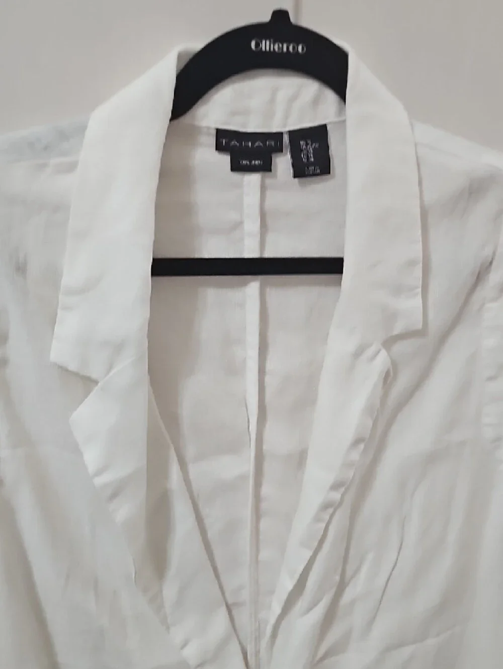Tahari White Linen Sleeveless Blazer Vest - Picture 4 of 8